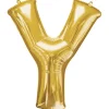 Globo de foil dorado letra "Y" 35 cm