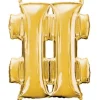 Globo de foil dorado signo "#" 35 cm