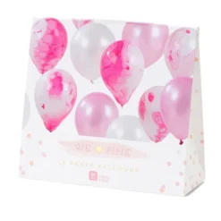 Globos blancos y rosas y cinta rosa We Love Pink (12) - Talking Tables