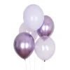 Globos mix cromados blanco, púrpuras y transparentes (10) - My Little Day