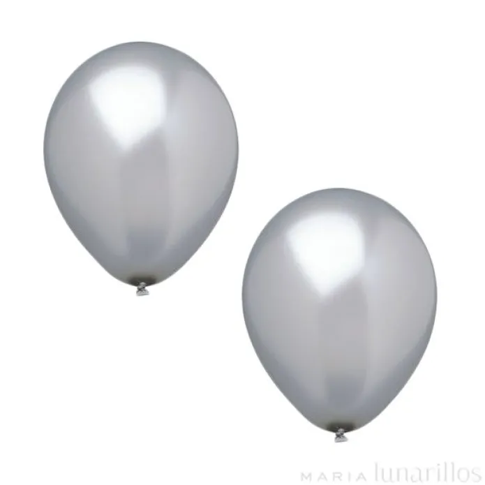 Globos plata (10) - Papstar
