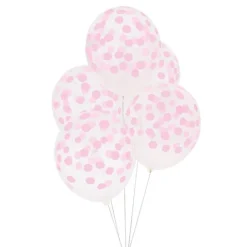 Globos transparentes confeti rosa (5) - My Little Day