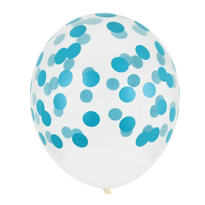 Globos transparentes confeti azul (5) - My Little Day