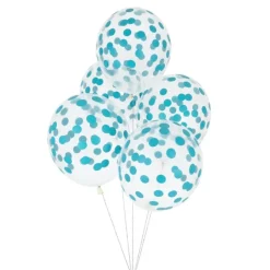 Globos transparentes confeti azul (5) - My Little Day