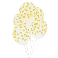 Globos transparentes confeti amarillo (5) - My Little Day