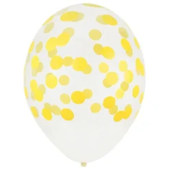 Globos transparentes confeti amarillo (5) - My Little Day