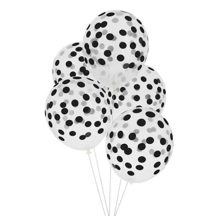 Globos transparentes confeti negro (5) - My Little Day
