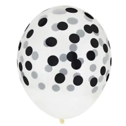Globos transparentes confeti negro (5) - My Little Day