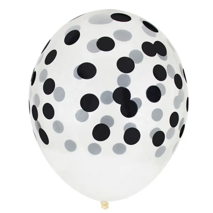 Globos transparentes confeti negro (5) - My Little Day