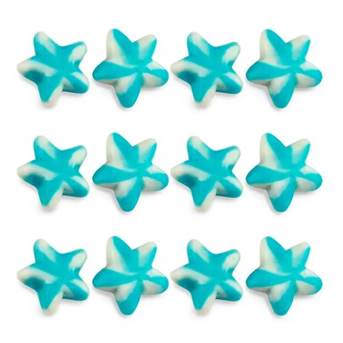 Gominolas de azúcar Estrellas Twist rayas azules y blancas (1 kg) - Sin gluten - Damel