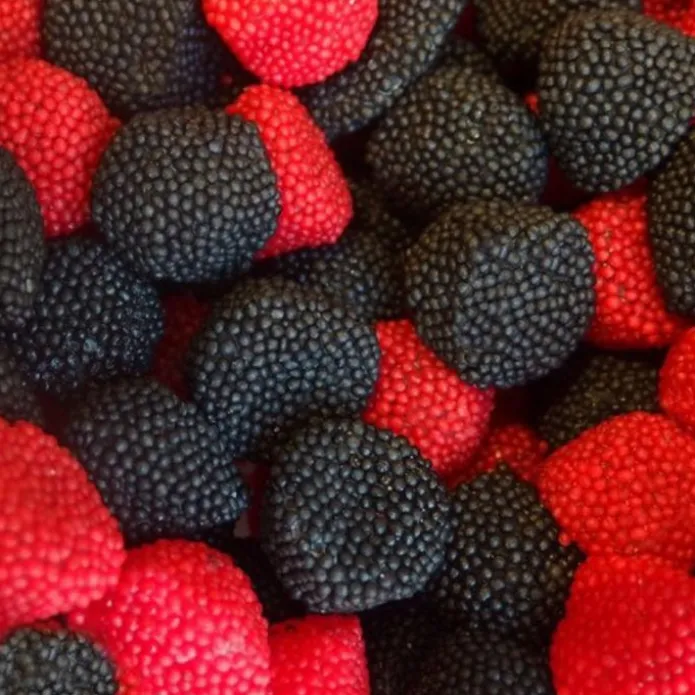 Gominolas de azúcar Moras rojas y negras (1 kg) - Sin gluten - Fini