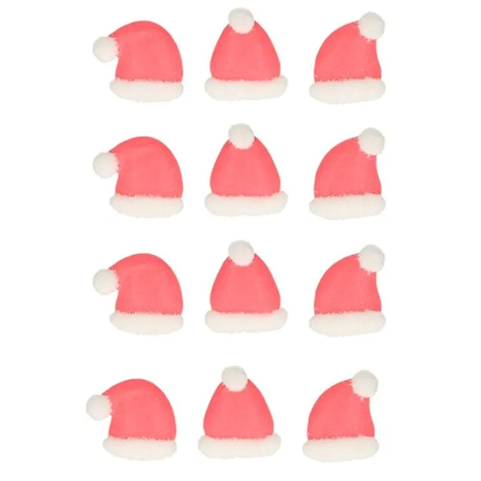 Gorros de Papá Noel de azúcar (12) - Sin gluten - Funcakes