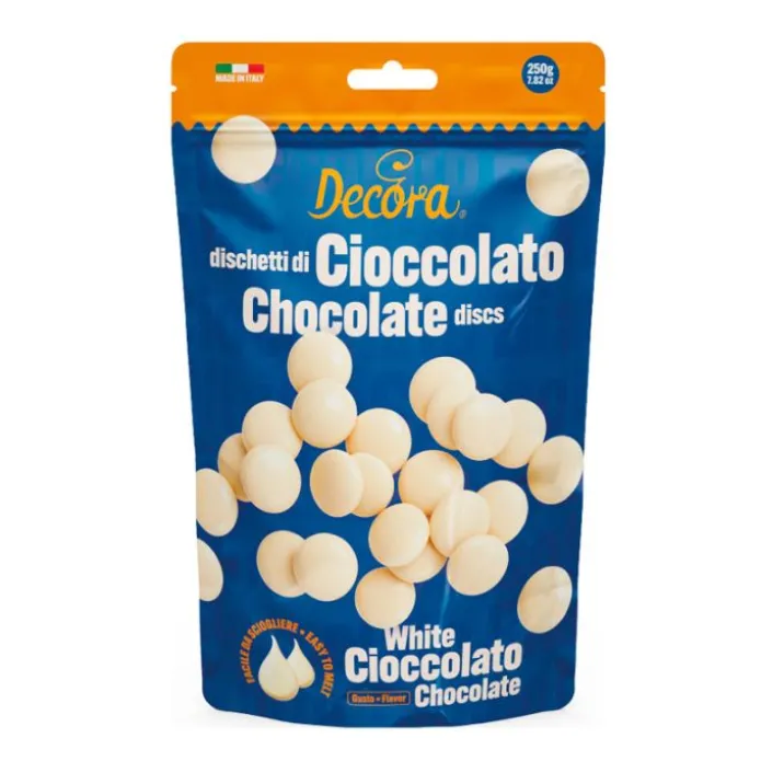 Gotas de chocolate blanco 250 g - Sin gluten - Decora