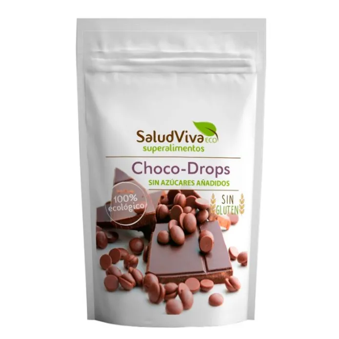 Gotas de chocolate ecológico Choco-drops 125 g - Sin gluten - SaludViva