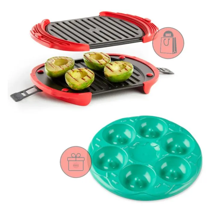 Grill para microondas Microwave Grill Tamaño XL - Acero antiadherente - Lékué + REGALO molde donuts