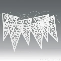 Guirnalda de papel blanca flores - Dotcomgiftshop