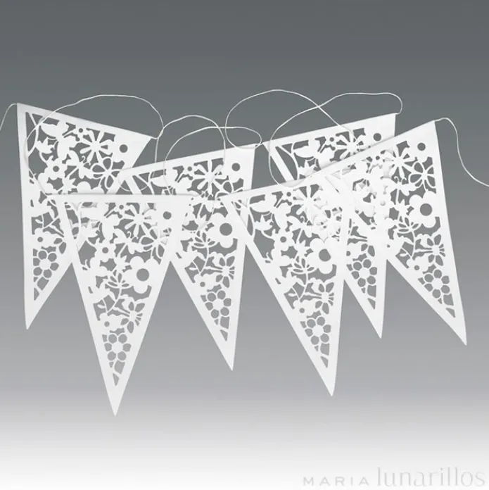 Guirnalda de papel blanca flores - Dotcomgiftshop