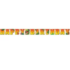 Guirnalda de papel Happy Birthday dinosaurios 2,2 m - Creative Converting