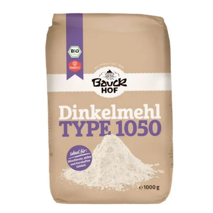Harina de espelta semi integral 1050 ecológica 1 kg - Bauckhof