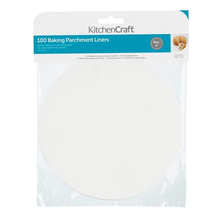 Hojas de cocción para horno recubiertas de silicona redondas 20 cm (100) - Kitchen Craft