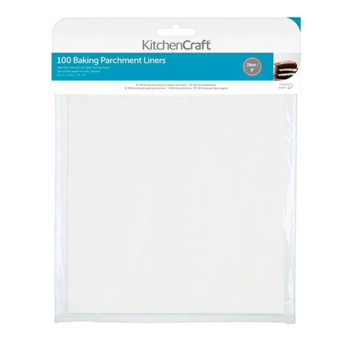 Hojas de cocción para horno recubiertas de silicona cuadradas 20 x 20 cm (100) - Kitchen Craft