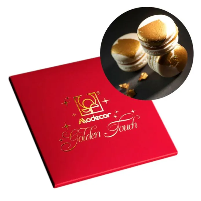 Hojas doradas comestibles Golden Touch 8 x 8 cm (45) - Sin gluten - Modecor
