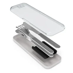 Juego 3 cubiertos con estuche negro - Acero inoxidable - Monbento