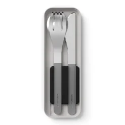 Juego 3 cubiertos con estuche negro - Acero inoxidable - Monbento