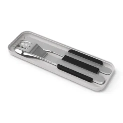 Juego 3 cubiertos con estuche negro - Acero inoxidable - Monbento