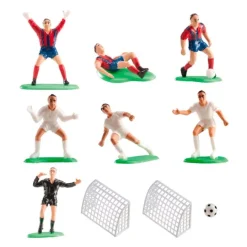 Jugadores de fútbol, porterías, árbitro y balón (10) - Dekora