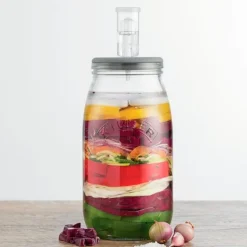 Kit tarro de fermentación con tapa de silicona 3 litros - Cristal - Kilner