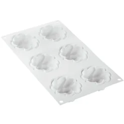 Kit Tarte Ring Fleur 80 mm 6 cavidades - Silikomart Professional