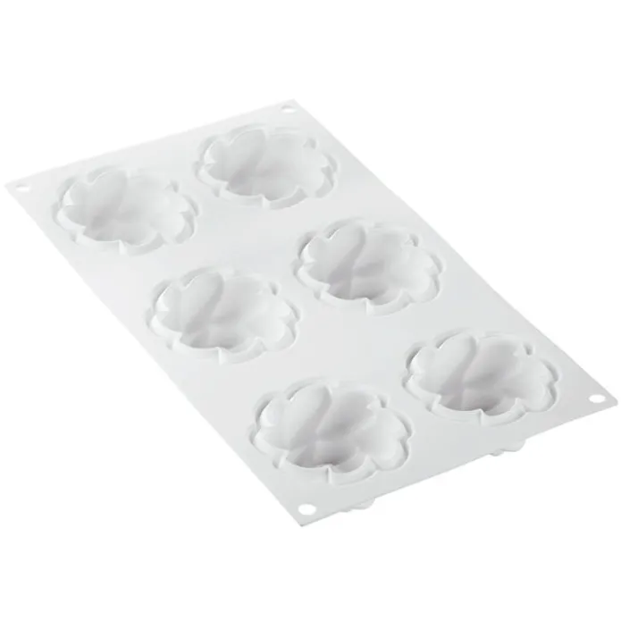Kit Tarte Ring Fleur 80 mm 6 cavidades - Silikomart Professional