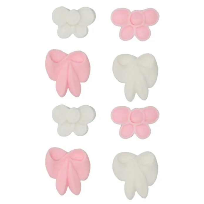 Lazos de azúcar blancos y rosas (8) - Sin gluten - Funcakes
