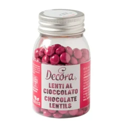 Lentejas de chocolate rojas 80 g - Decora
