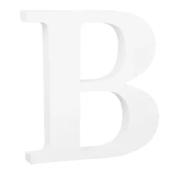 Letra de madera blanca "B" 25 cm