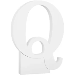 Letra de madera blanca "Q" 33 cm