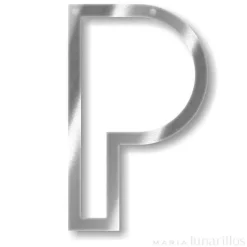 Letra "P" acrílica espejo plateado - Meri Meri