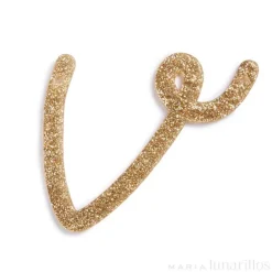 Letra "v" acrílica dorada brillante - Meri Meri