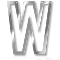 Letra "W" acrílica espejo plateado - Meri Meri