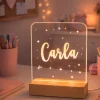 Lámpara personalizada cuadrada nombre o nombres - Metacrilato y madera