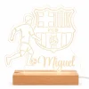 Lámpara personalizada FC Barcelona nombre - Metacrilato y madera