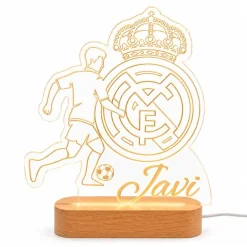 Lámpara personalizada Real Madrid nombre - Metacrilato y madera