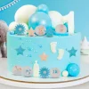 Margaritas, estrellas y decoraciones infantiles de oblea azules (18) - Sin gluten - Dekora
