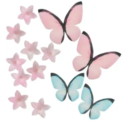 Mariposas y flores de oblea (39) - Sin gluten - Dekora