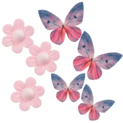 Mariposas y flores de oblea (9) - Sin gluten - Dekora