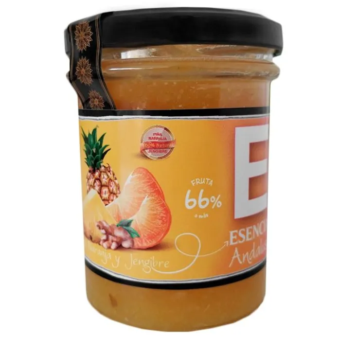 Mermelada de piña, naranja y jengibre 240 gr - 100% Natural - Esencia Andalusí