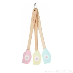 Mini espátulas silicona madera 21 cm (3) - Kitchen Craft