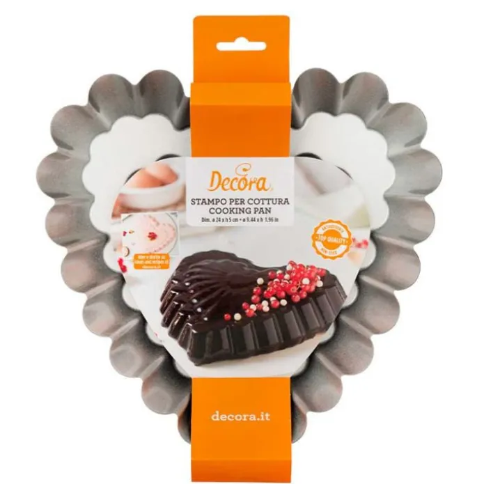 Molde antiadherente corazón ondulado 24 cm - Decora