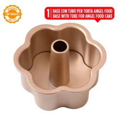 Molde antiadherente flor Angel Food Cake Gold Line 19 x 8,5 cm - Decora